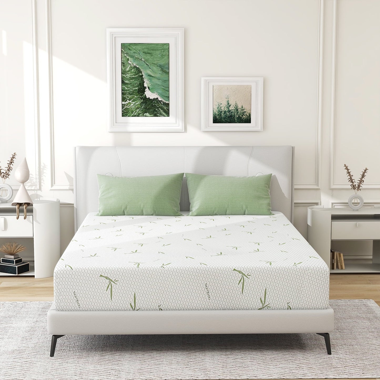 IULULU 10 inch Queen Mattress with Green Tea Cooling Gel, Memory Foam Mattress in a Box, Made in USA, King Size
