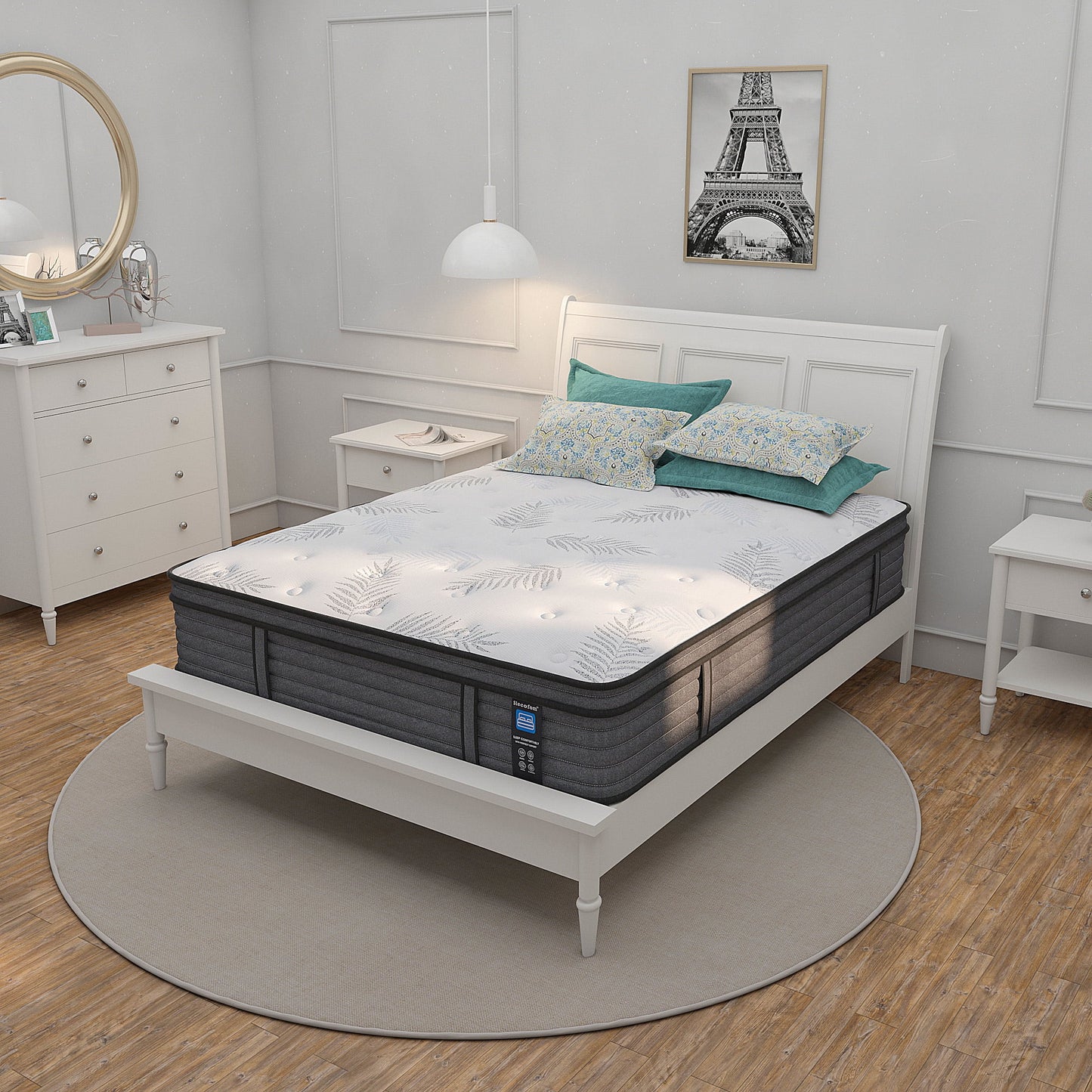 Slecofom 12-inch Hybrid Mattress / Firm Feel with Gel Memory Foam for Adults & Teenagers - Twin