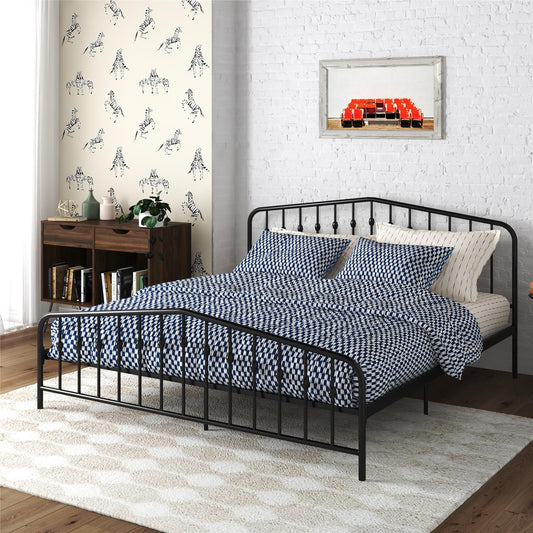 Novogratz Bushwick Metal Bed, King, Black