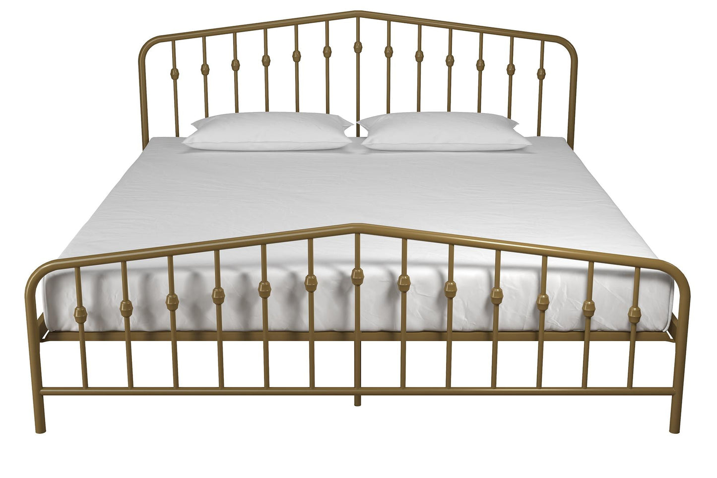 Novogratz Bushwick Metal Bed, King, Gold