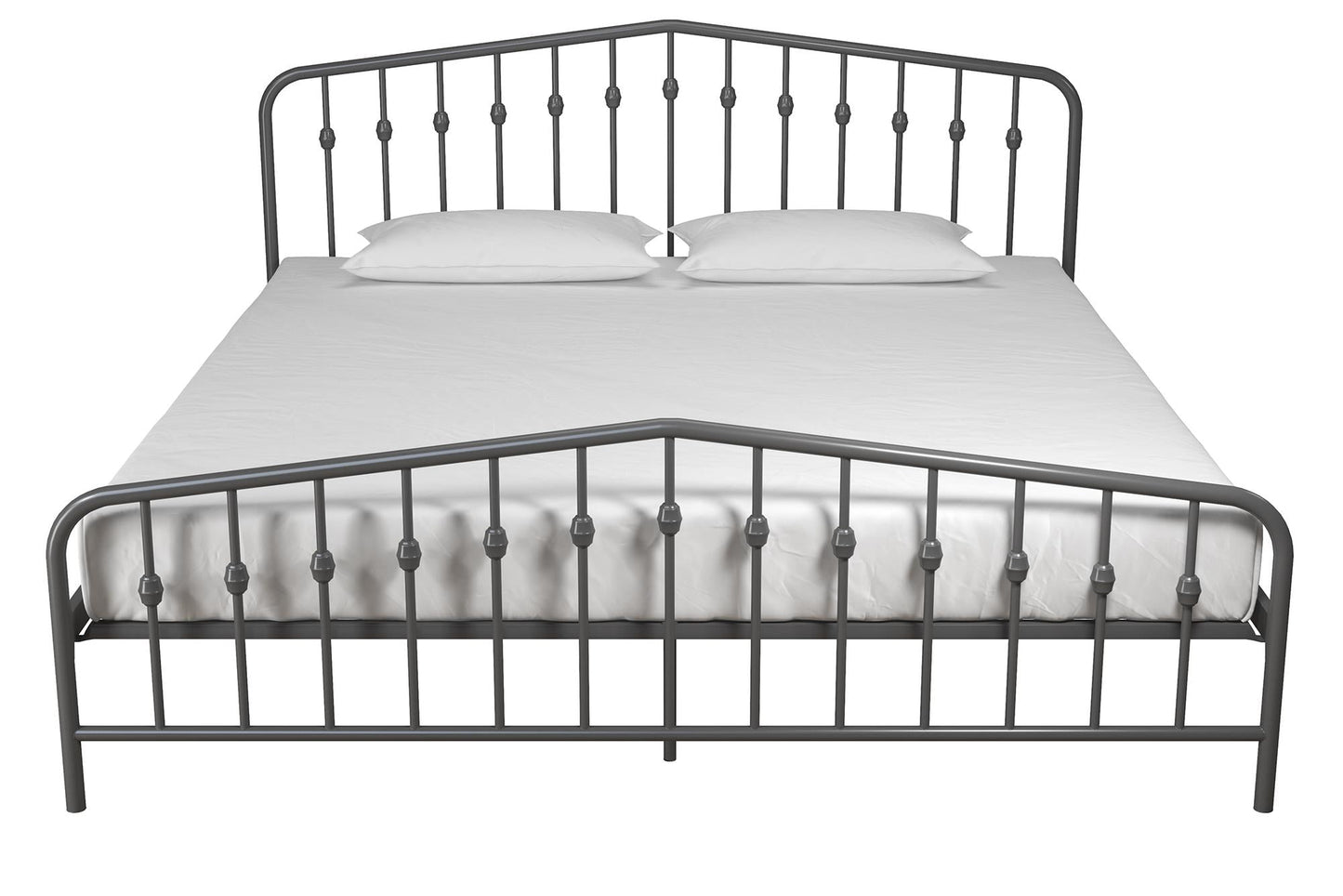 Novogratz Bushwick Metal Bed, King, Gunmetal Gray