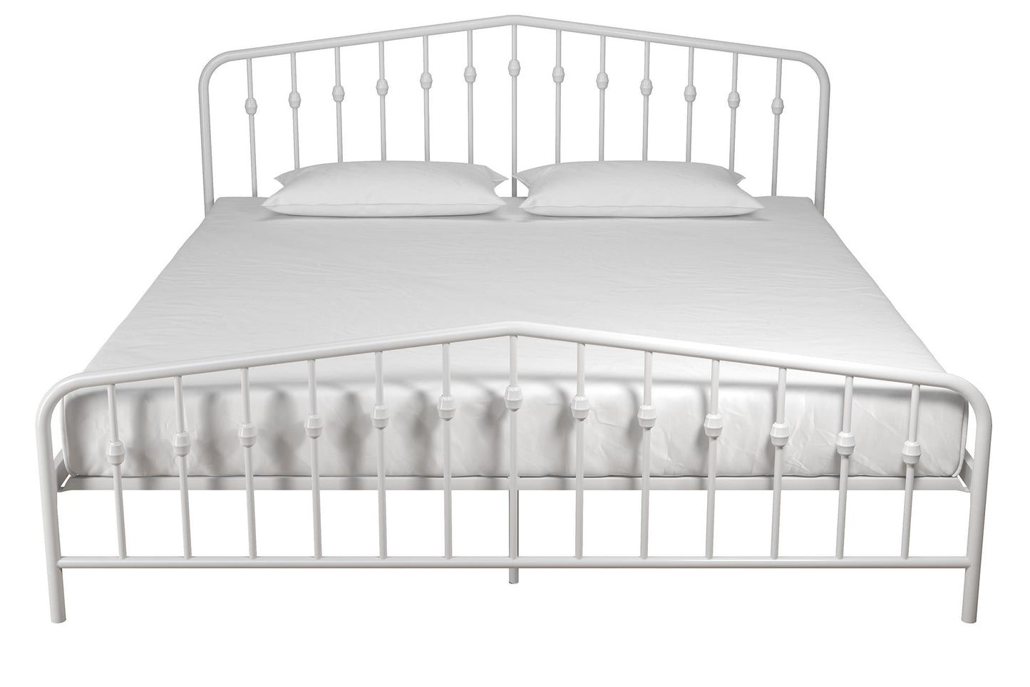Novogratz Bushwick Metal Bed King, Off White
