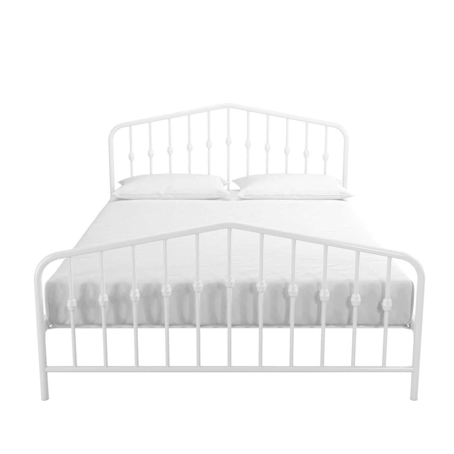 Novogratz Bushwick Metal Bed, Queen, Off White