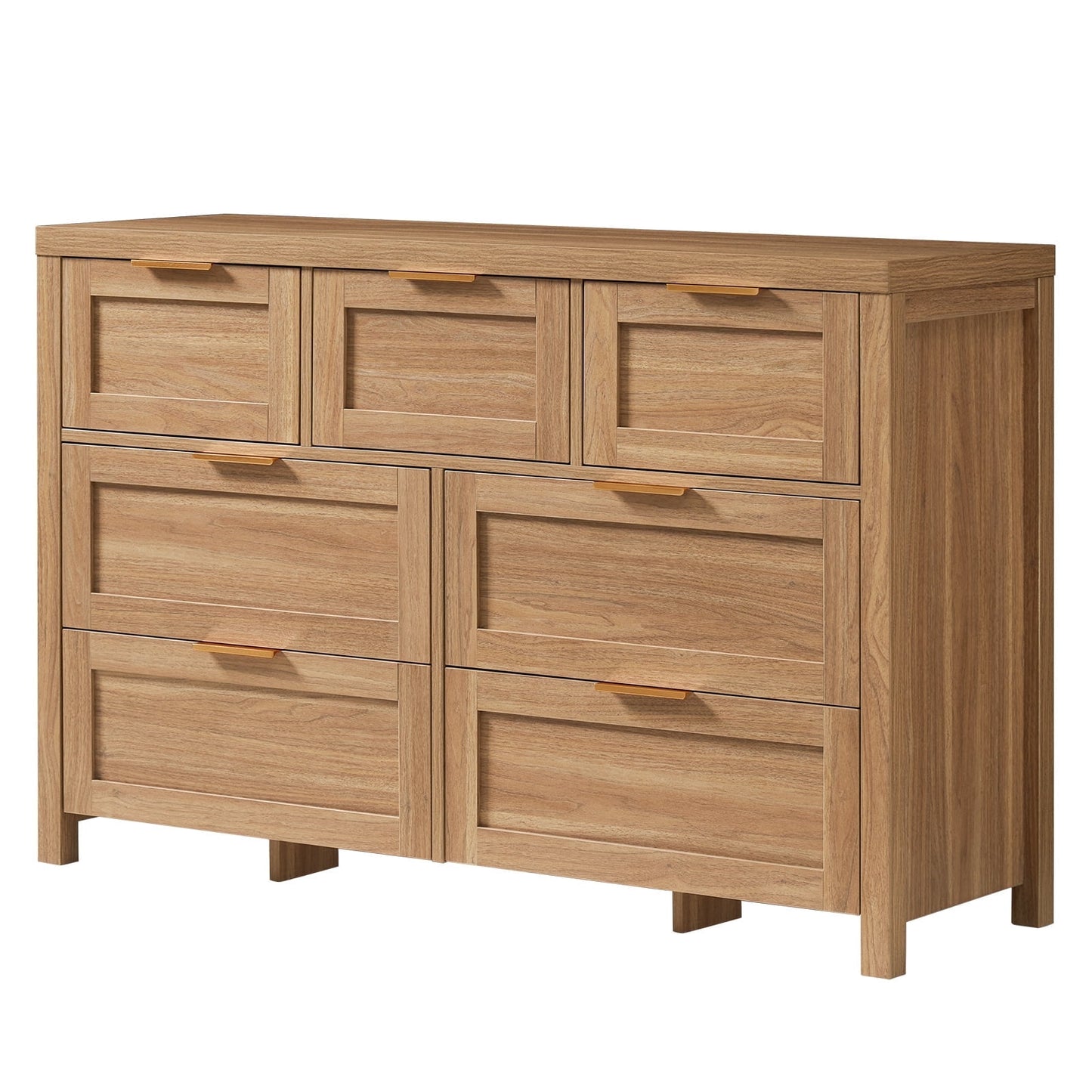 OAKHAM 7 Drawer Dresser, Wooden Chests of Drawers, Modern Large Dressers for Bedroom, Weathered Oak