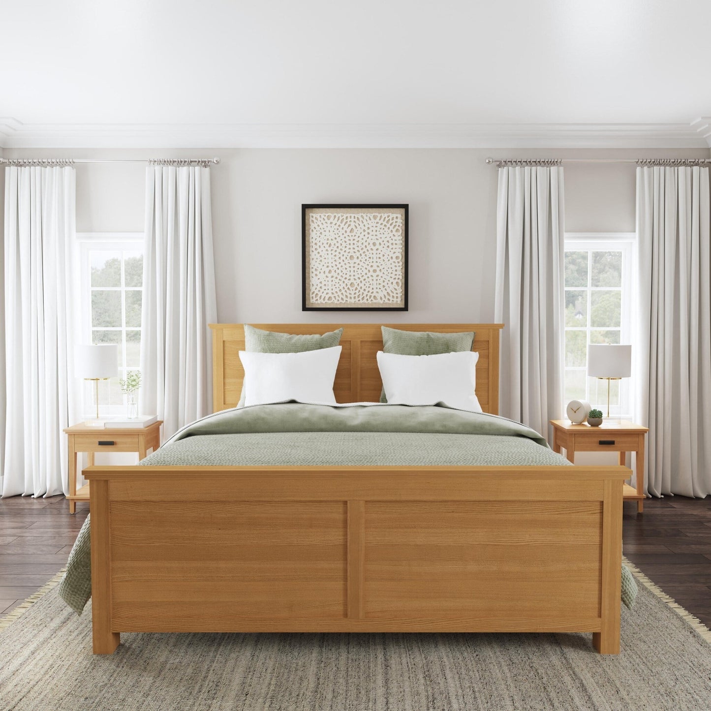 Oak Park 3- Piece Brown Wood King Bed and Two Nightstands Set by Homestyles