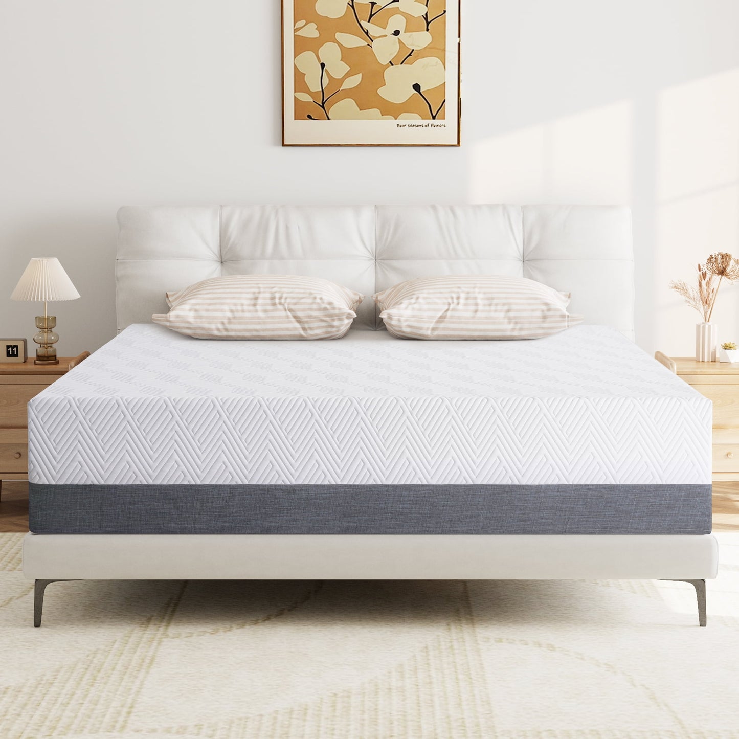 Madinog Queen 10-Inch Cool-Size Medium-Foam Mattress in a Box, Breathable and Non-Slip Design with 10 Year Warranty