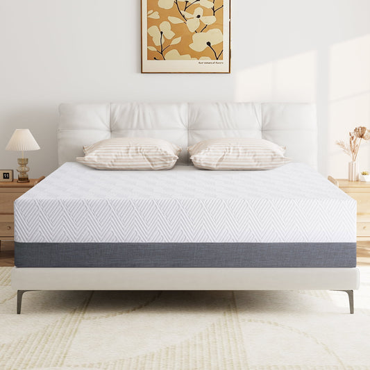 Madinog Queen 10-Inch Cool-Size Medium-Foam Mattress in a Box, Breathable and Non-Slip Design with 10 Year Warranty