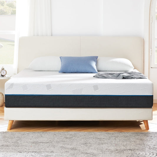 Madinog 14in Queen Size Memory Foam Mattress, High-Quality, Safe, Comfortable, Easy to Clean, Compressed in a Box