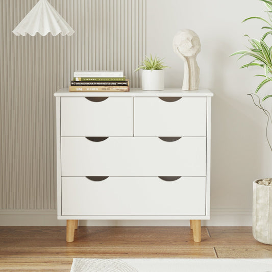 Extra Savings! RichYa 4 Drawer Dresser for Bedroom Wood Storage Dresser White Sofa Table Nightstand Chest of Drawer - Walmart.com