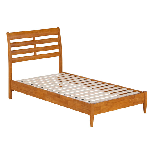 AFI Savannah Twin Solid Wood Low Profile Platform Bed, Light Toffee