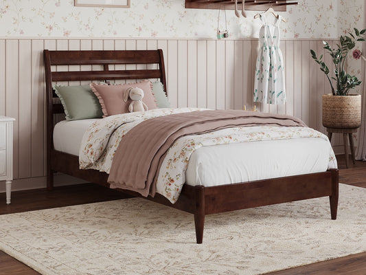 AFI Savannah Twin Solid Wood Low Profile Platform Bed, Walnut