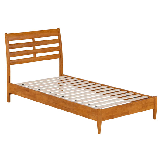 AFI Savannah Twin XL Solid Wood Low Profile Platform Bed, Light Toffee