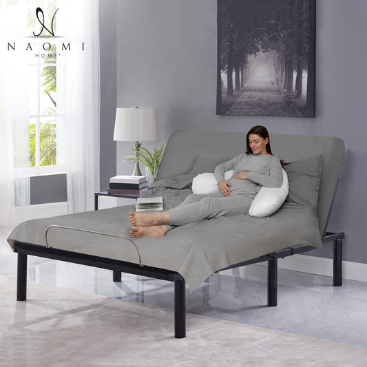 Naomi Home Serenity Electric Motorized Power 15in Adjustable Full Bed Frame, Zero Gravity, Wireless Remote