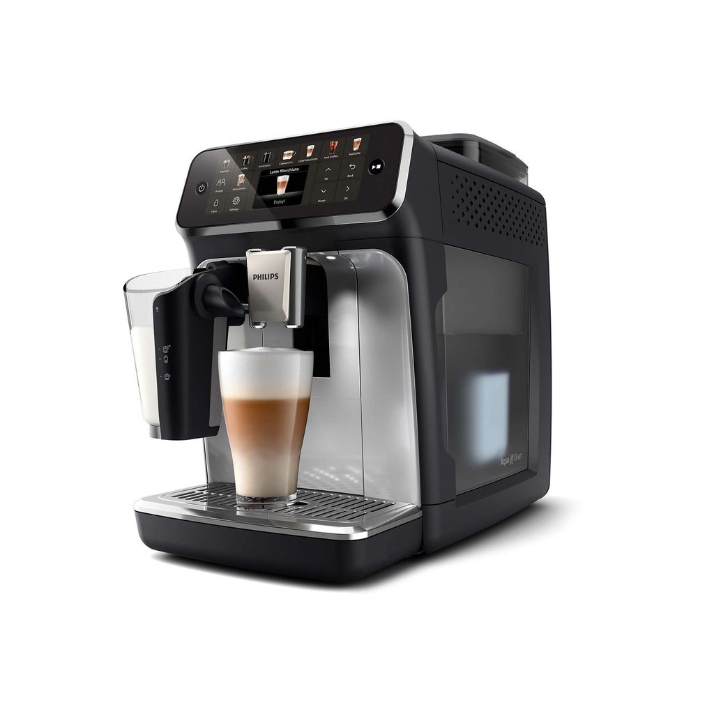 Series 5500 Latte Go Kaffeevollautomat EP5546/70, 20 Heiße und Kalte Kaffeespezialitäten, Leiser mit SilentBrew, QuickStart, Schwarz/Silber