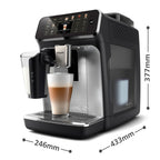 Series 5500 Latte Go Kaffeevollautomat EP5546/70, 20 Heiße und Kalte Kaffeespezialitäten, Leiser mit SilentBrew, QuickStart, Schwarz/Silber