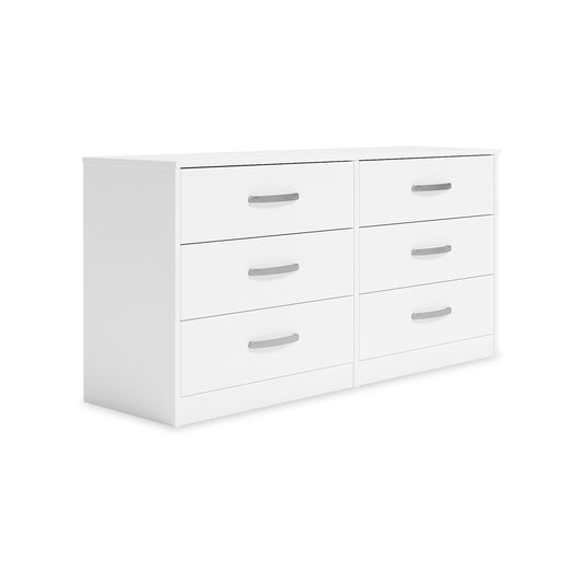 Ashley's Signature Design: White Flannia 6-Drawer Dresser, Casual Bedroom Furniture