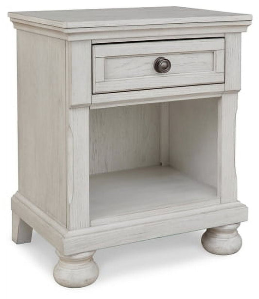Ashley Signature Design Robbinsdale Nightstand, 1 Drawer, Antique White for Bedroom