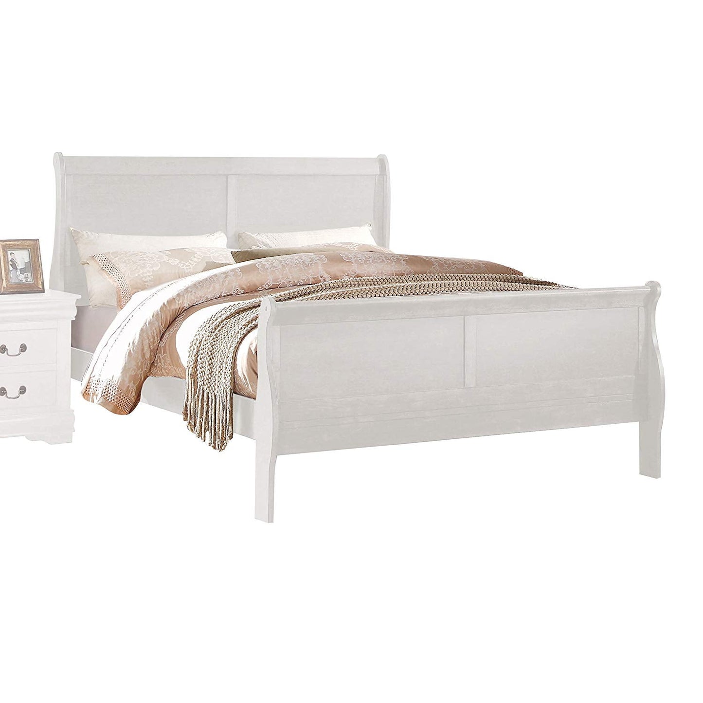 Simple Relax Full Bed, White, Metal