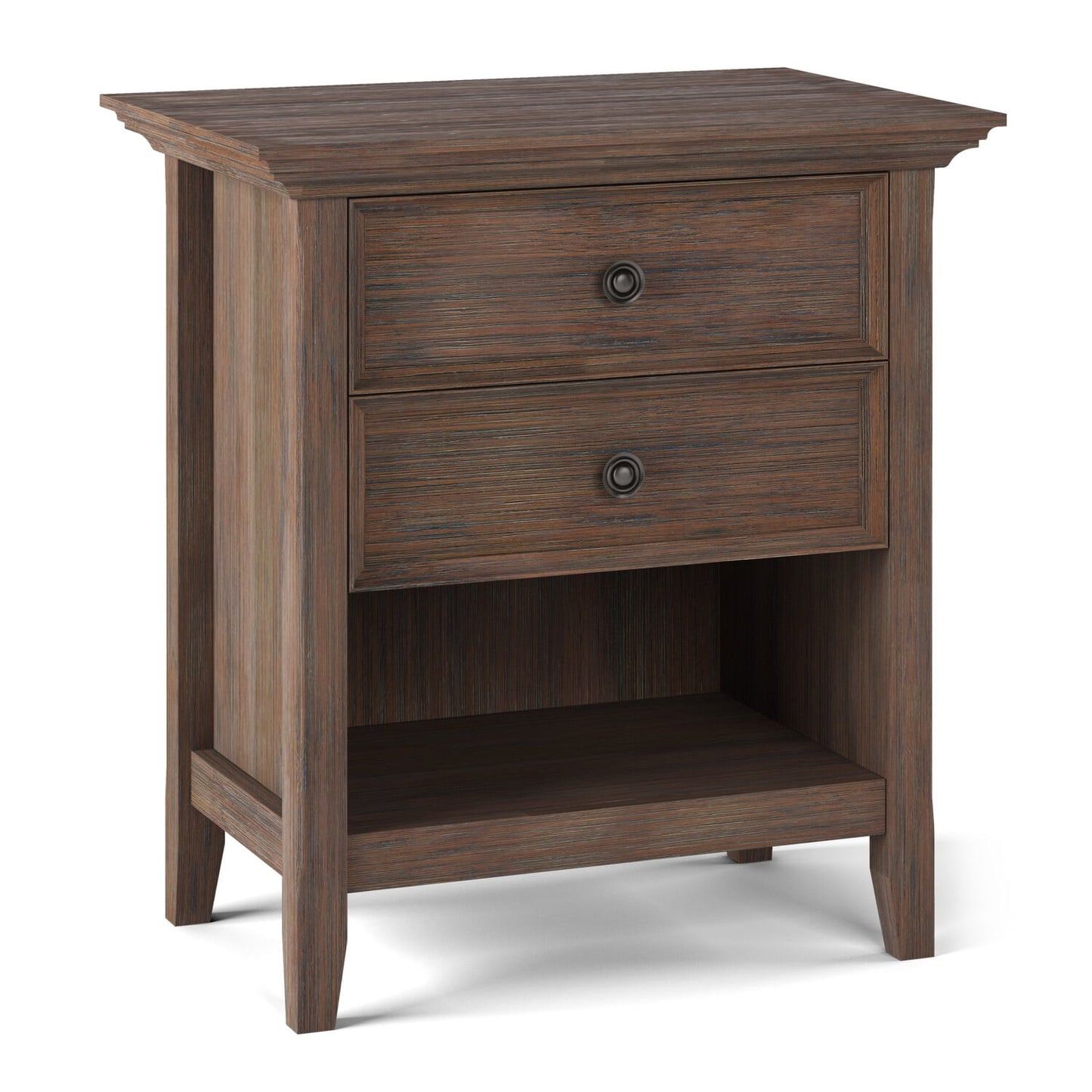 Simpli Home Amherst SOLID WOOD 24 inch Wide Bedside Nightstand Table in Farmhouse Brown