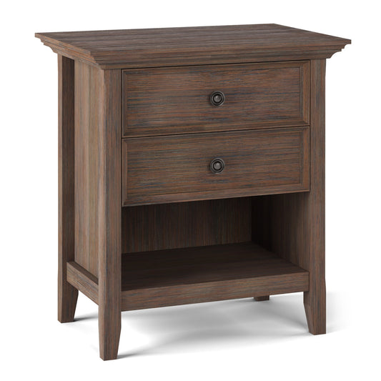 Simpli Home Amherst SOLID WOOD 24 inch Wide Bedside Nightstand Table in Farmhouse Brown