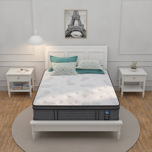 Slecofom 12-inch Hybrid Mattress / Firm Feel with Gel Memory Foam for Adults & Teenagers - Twin