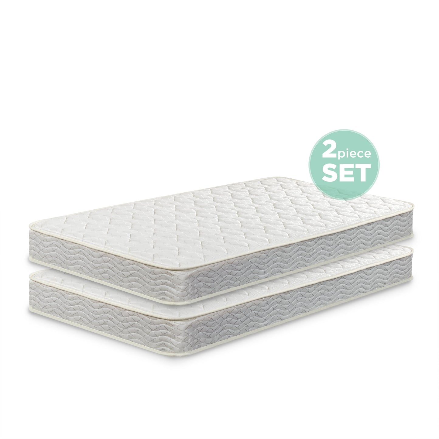 6in Comfort Twin Innerspring Mattresses, 2 Pack