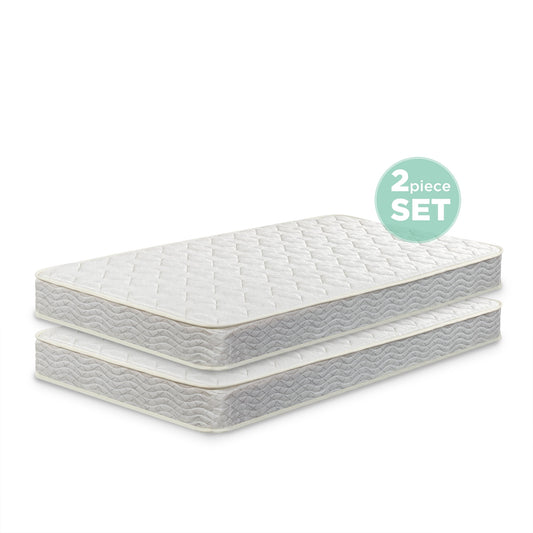 6in Comfort Twin Innerspring Mattresses, 2 Pack