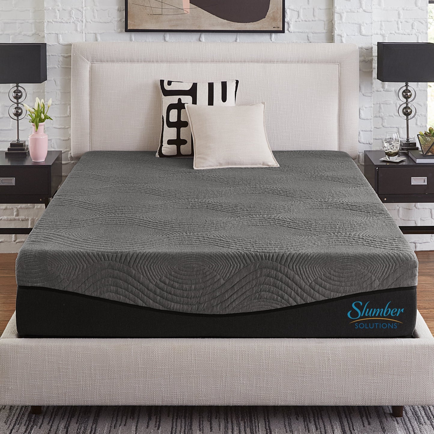 Slumber Solutions Active 10in Ebonite Memory Foam Mattress, Mattress-In-A-Box, Queen