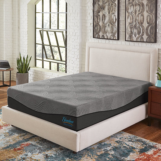 Slumber Solutions Active 14in Ebonite Memory Foam Mattress, Mattress-In-A-Box, Queen