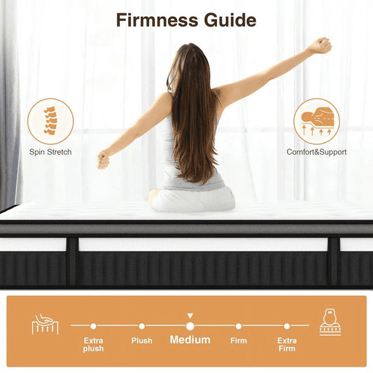 14inch Queen Mattress, Memory Foam Mattress, Bed in a Box, Medium Firm, Zoned Pressure Relief, Certified Safe Foams & Fabric, Breathable & Cooling Mattress