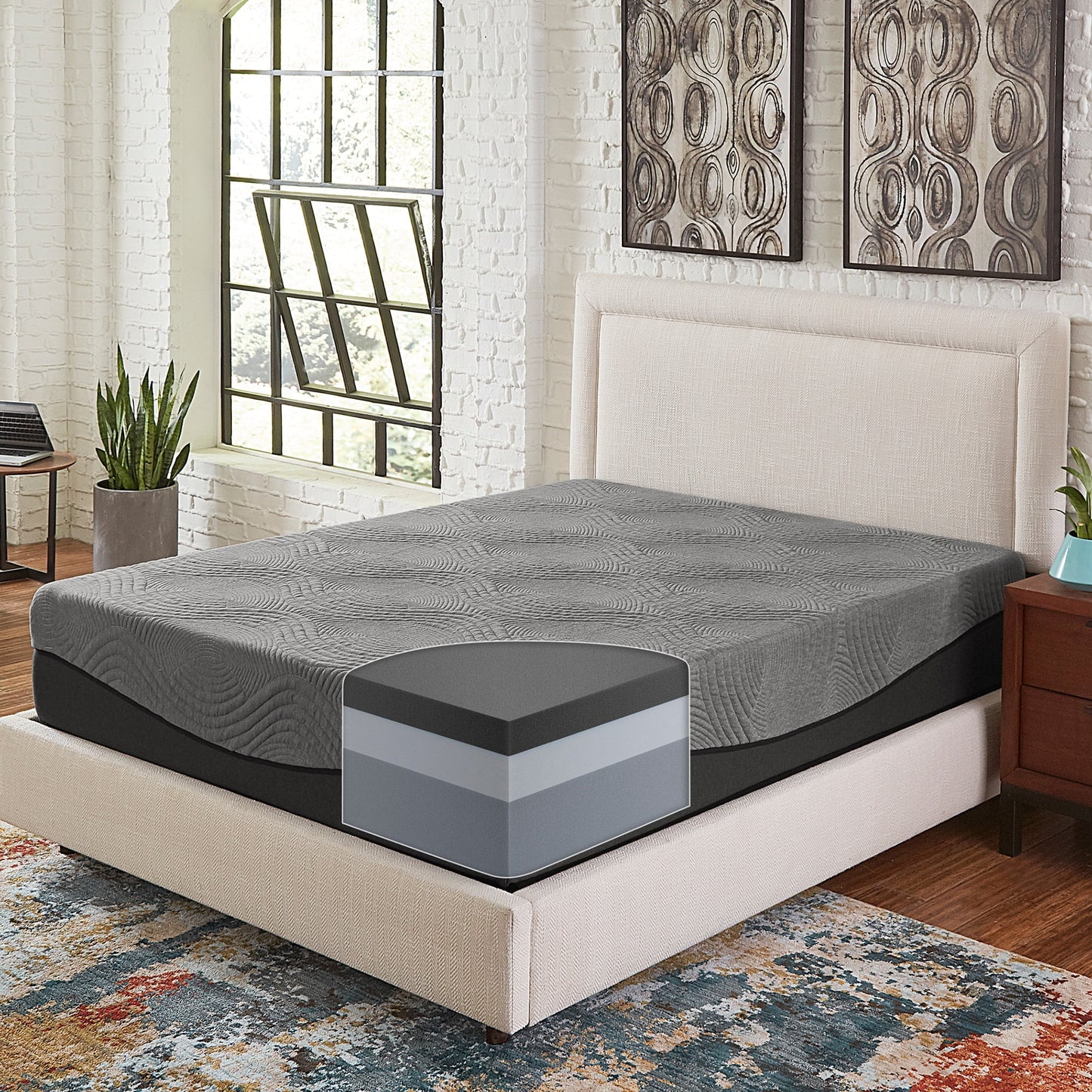 Slumber Solutions Active 10-inch Charcoal Memory Foam Mattress California King