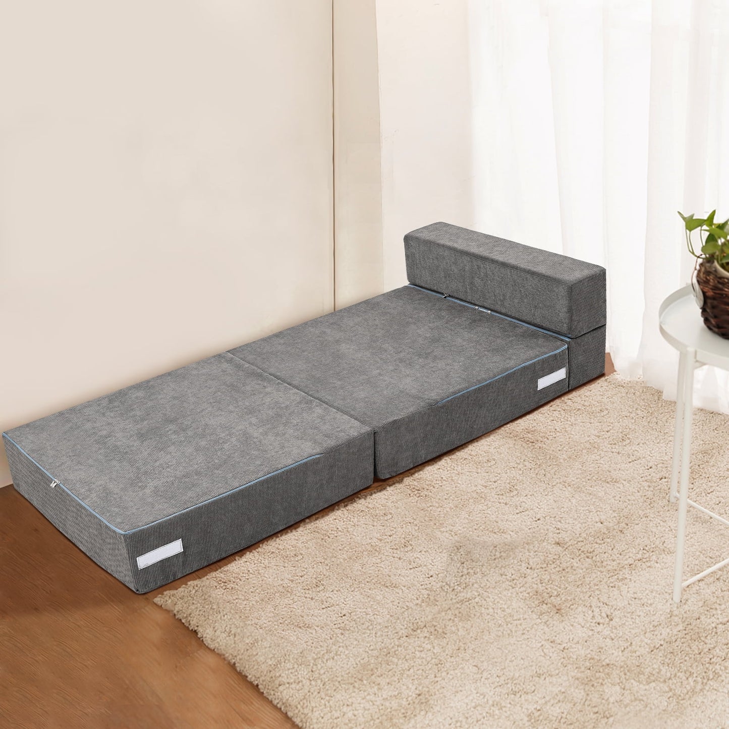 Slsy Folding Sofa Bed, Folding Lazy Sofa Bed, Convertible Sofa Chair & Sleeping Mattress, Foldable Mattress for Living Room/Dorm/Guest Use/Home Office/Apartment