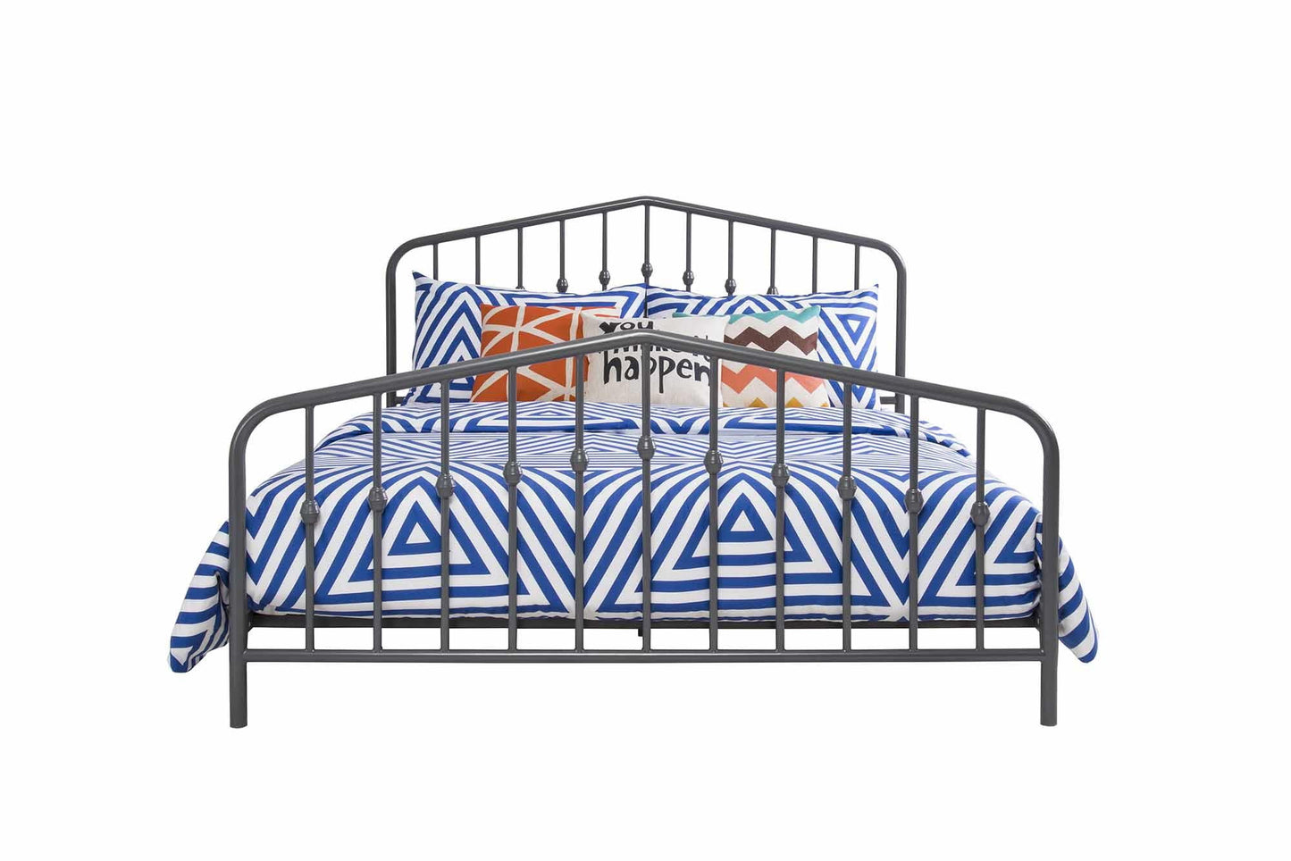 Novogratz Bushwick Metal Bed, Full, Gunmetal Gray