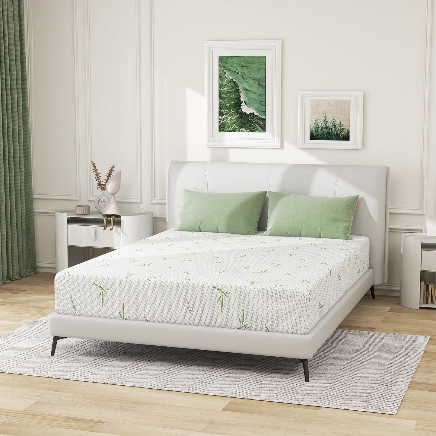 IULULU 10 inch Queen Mattress with Green Tea Cooling Gel, Memory Foam Mattress in a Box, Made in USA, King Size
