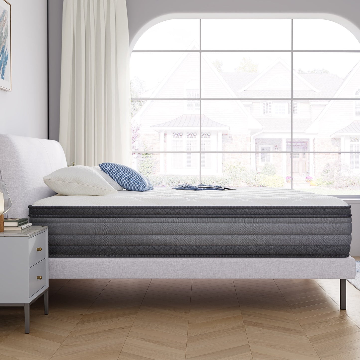 Madinog 14in Queen Hybrid Gel Memory Foam & Individually Pocketed Innerspring Mattress