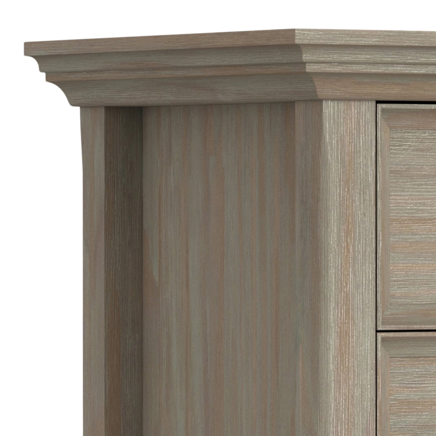 Simpli Home Amherst Wood Bedside Table in Gray