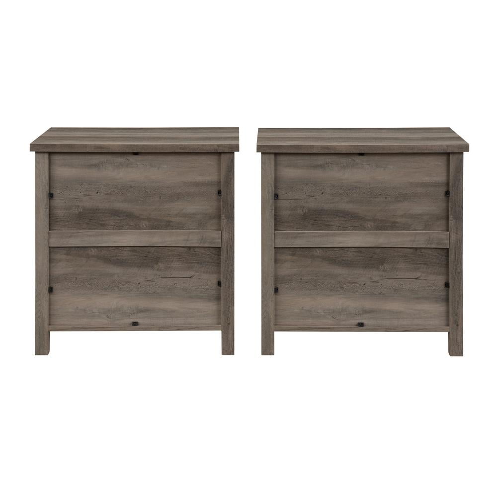 Odette 3 Drawer Framed Bedroom Nightstand Set in Gray Wash