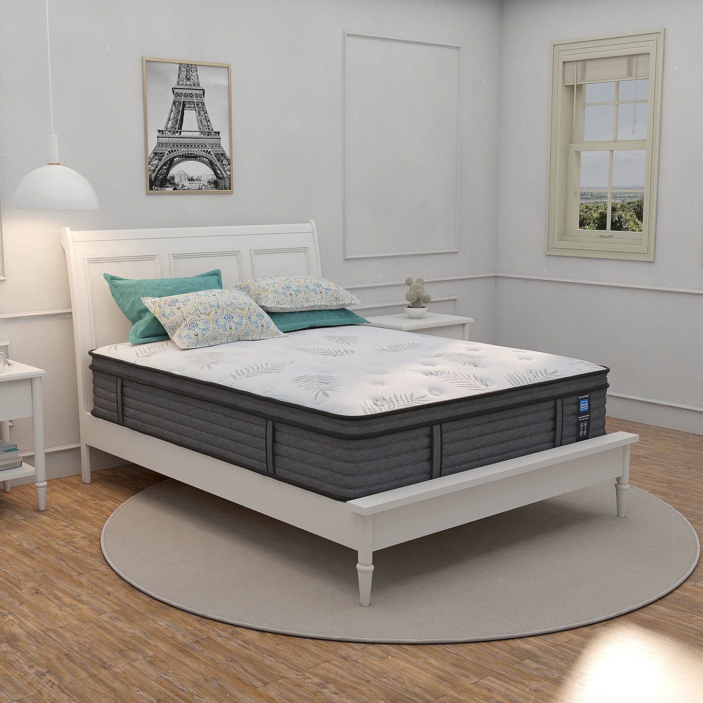 Slecofom 12-inch Hybrid Mattress / Firm Feel with Gel Memory Foam for Adults & Teenagers - Twin