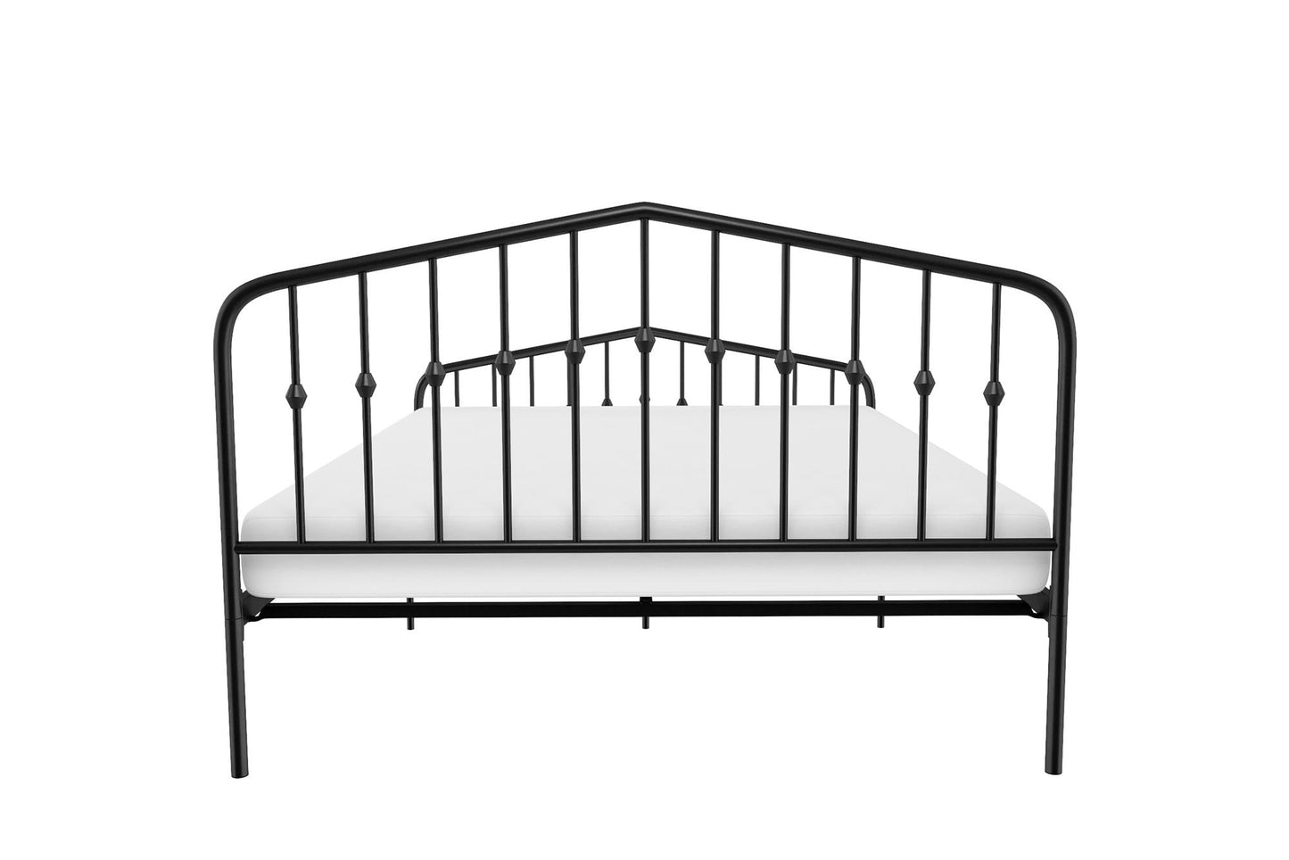 Novogratz Bushwick Metal Platform Bed and Adjustable Frame, Full, Black