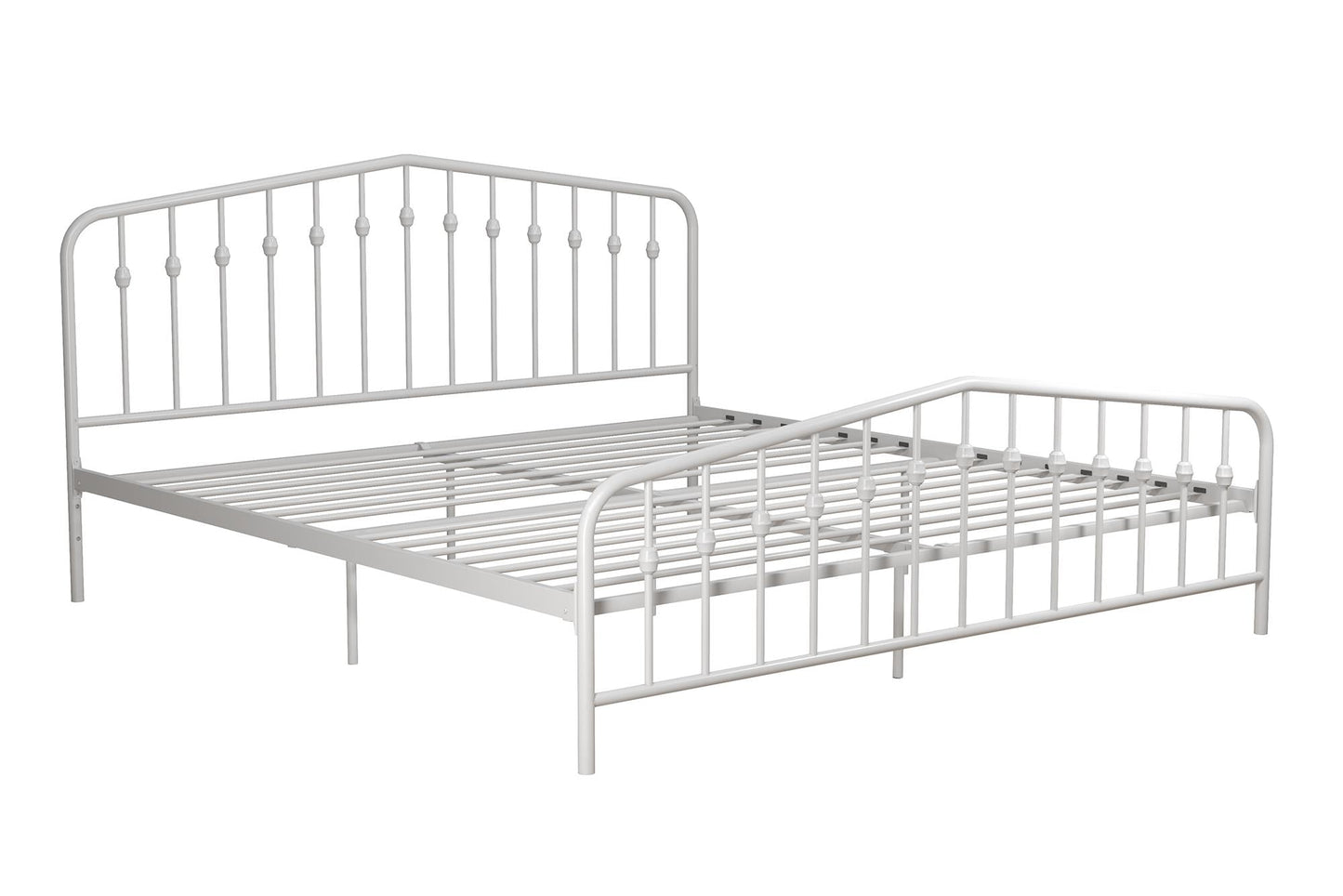 Novogratz Bushwick Metal Bed King, Off White