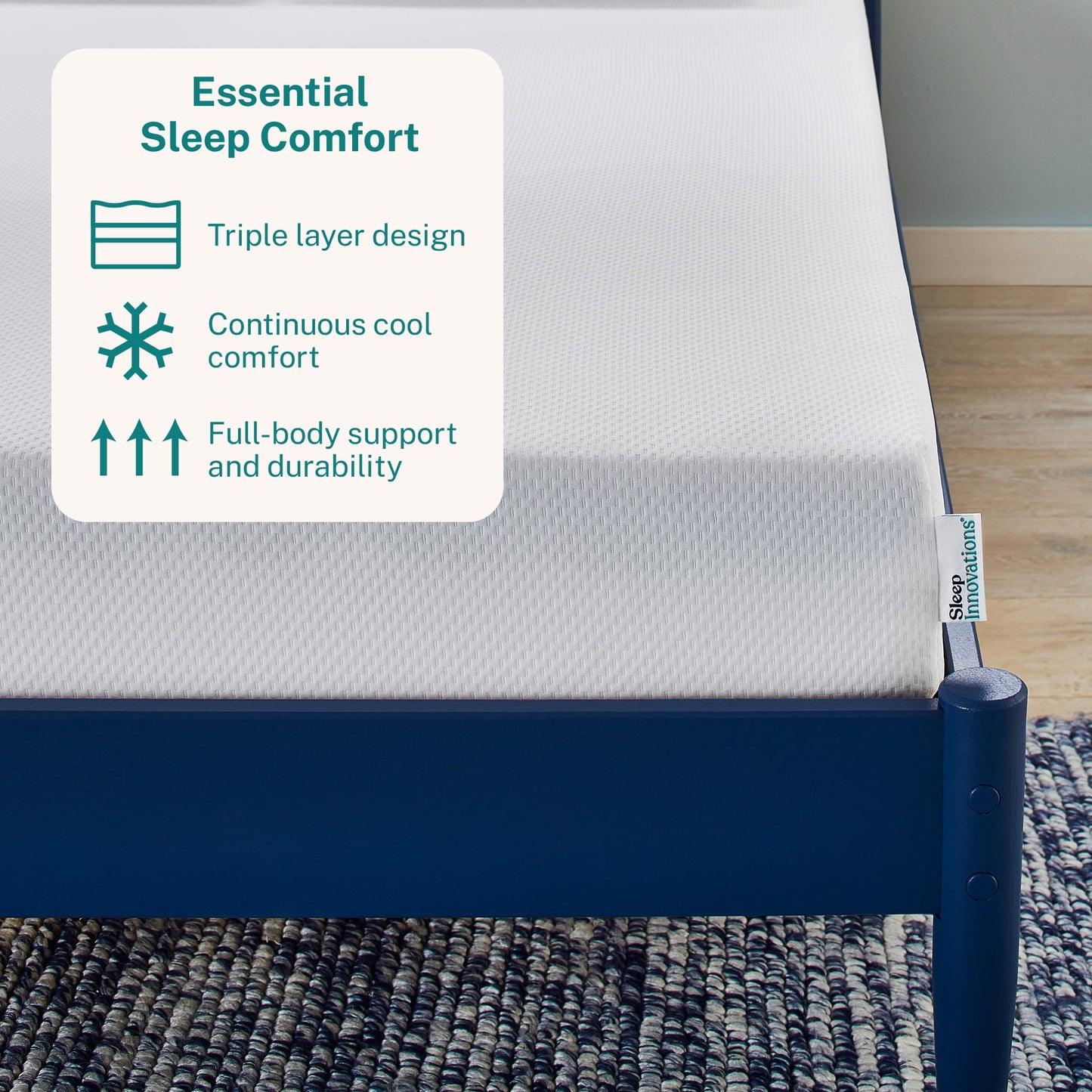 Sleep Innovations Marley 8in Cooling Gel Memory Foam Mattress, Full