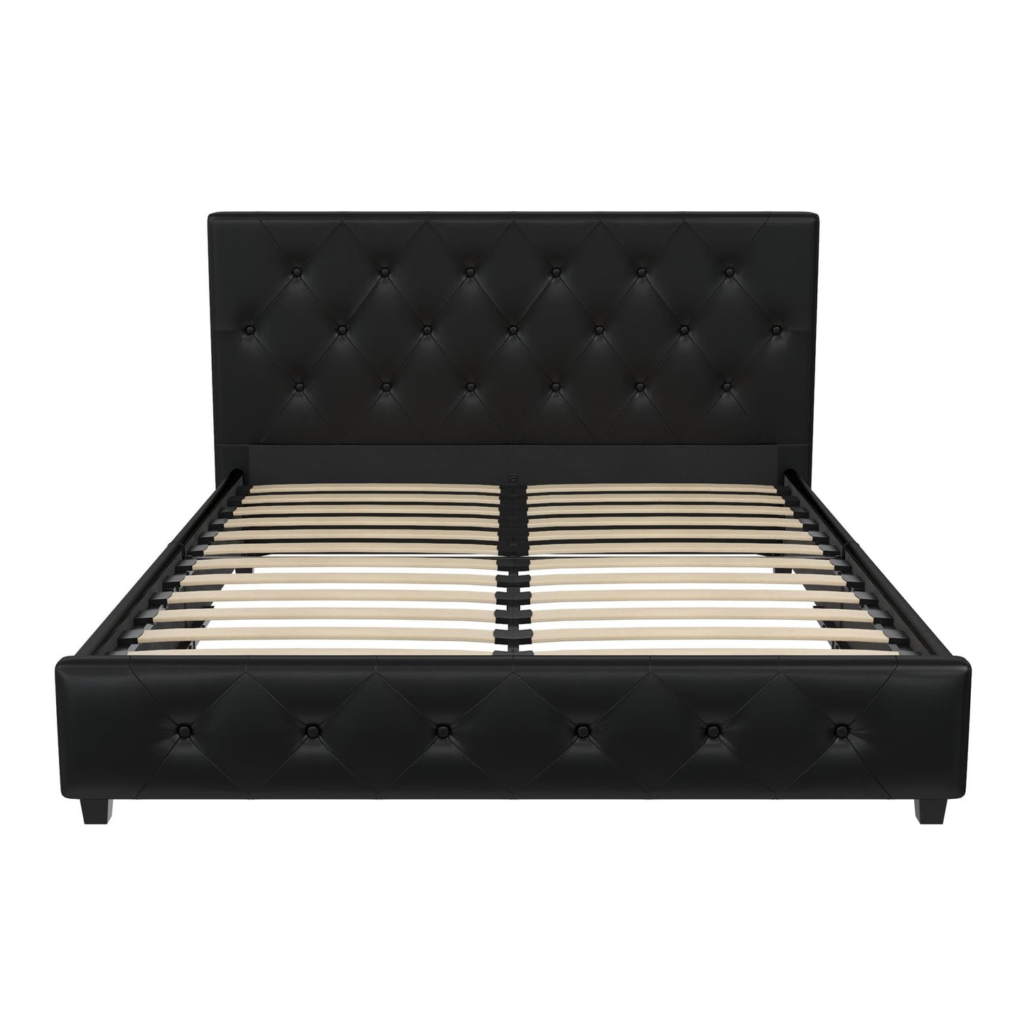 DHP Dakota Upholstered Platform Bed, Full, Black