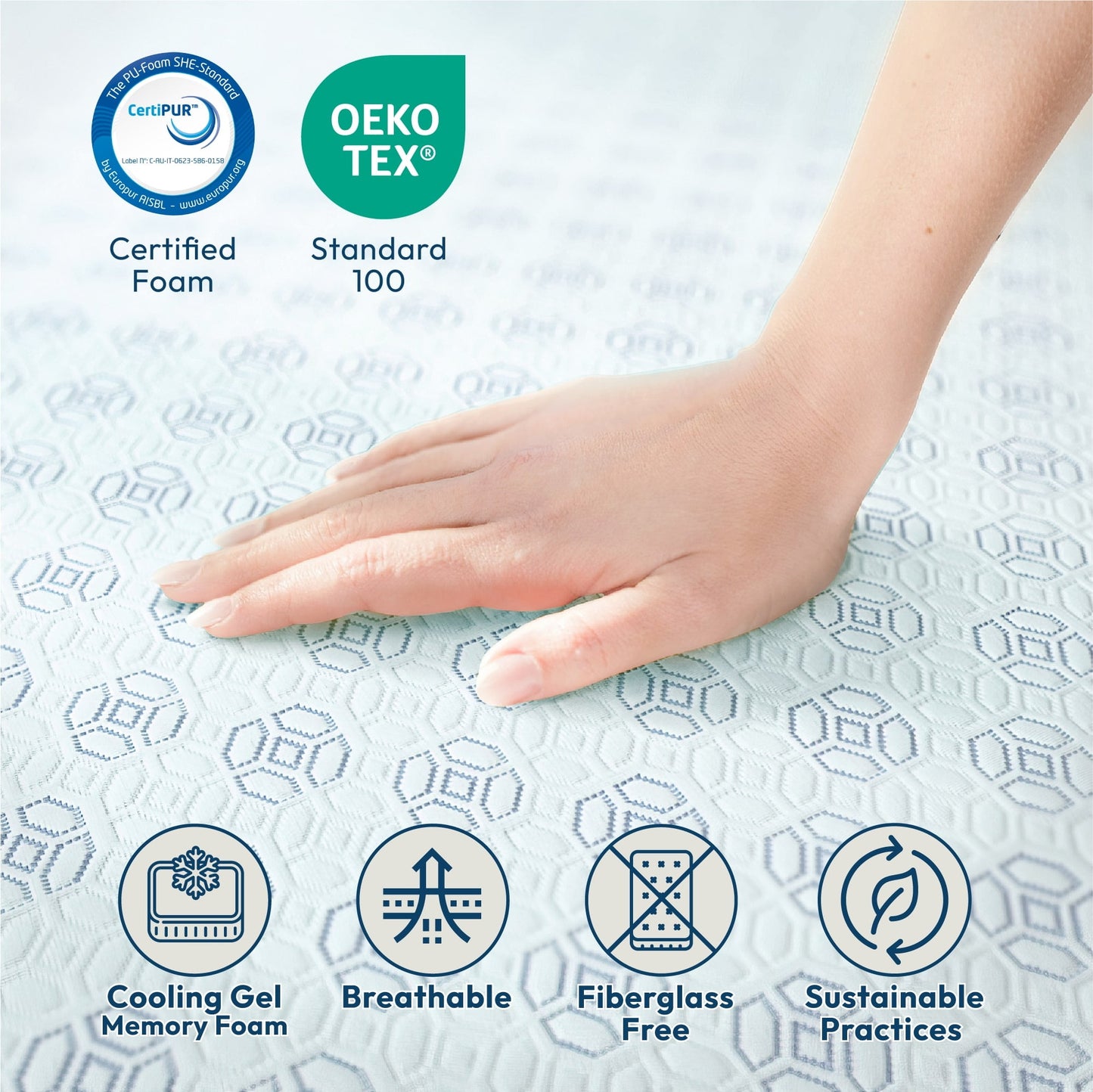 Sleephome 10in Full Mattress - Breathable Cooling Gel Memory Foam - Medium Firm Mattress in a Box