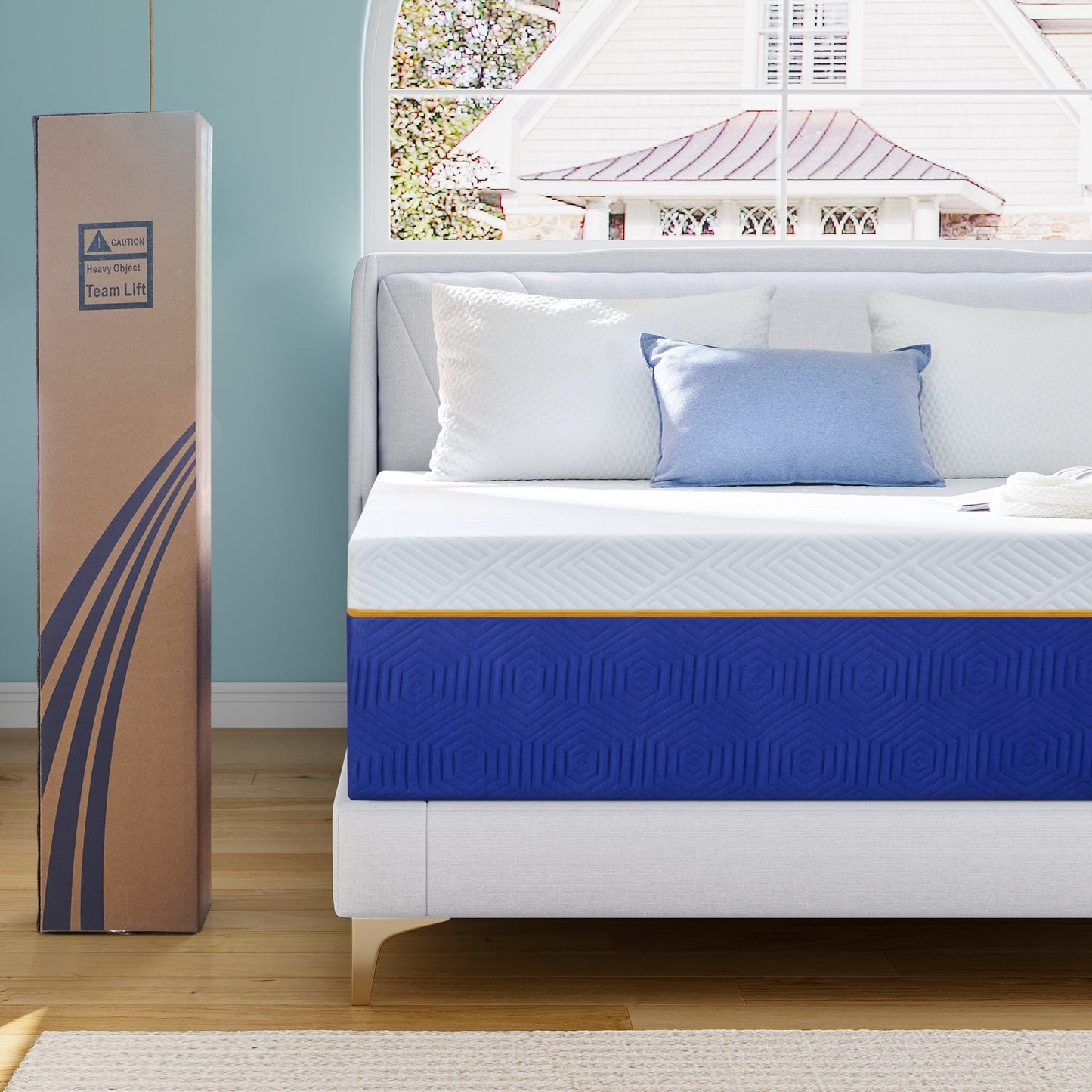 Madinog Queen Size 10 inch Cooling-Gel Memory Foam Mattresses, Medium Firmness, Sleep Comfort In a Box