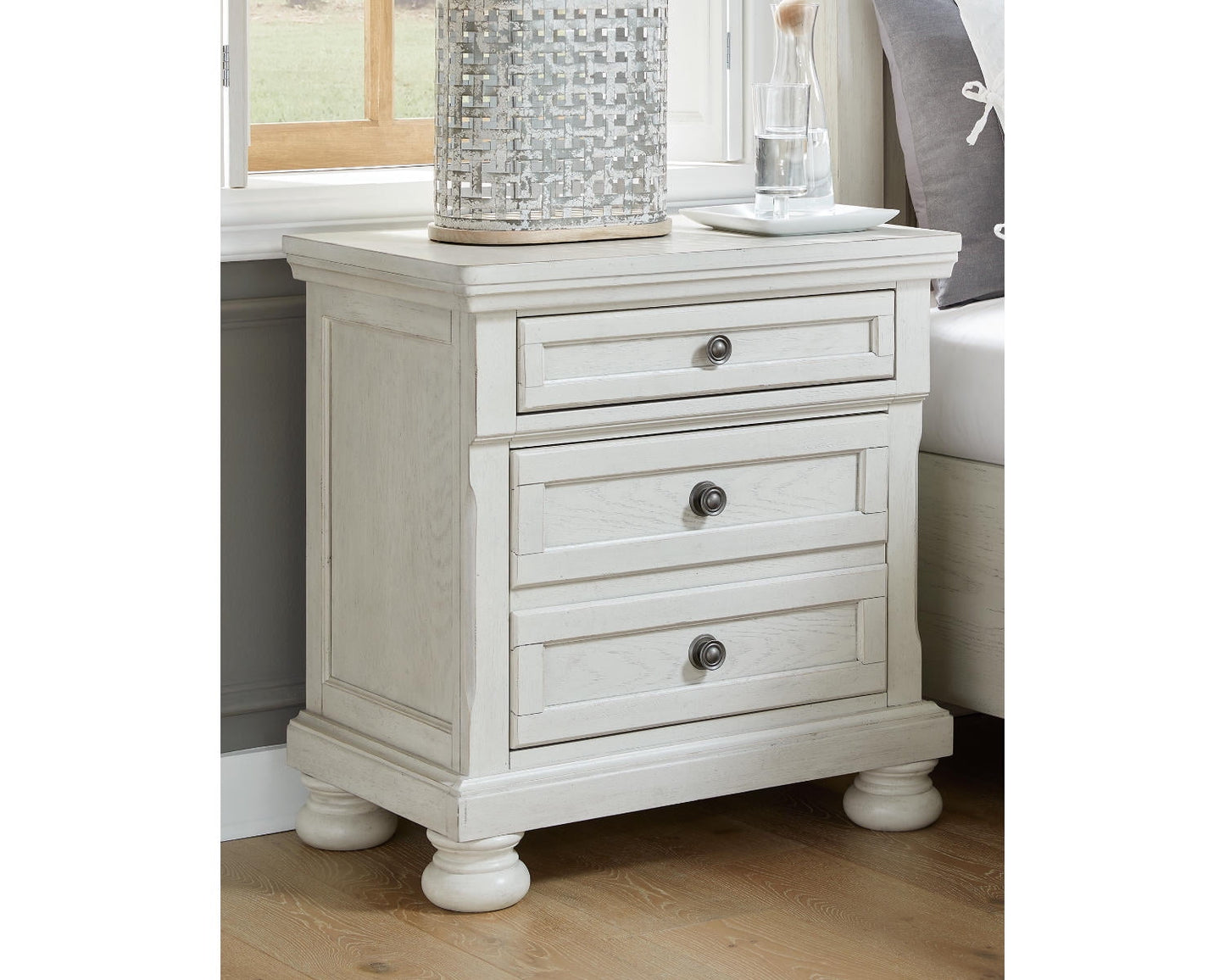 Ashley Signature Design Robbinsdale Antique White 2-Drawer Nightstand Furniture