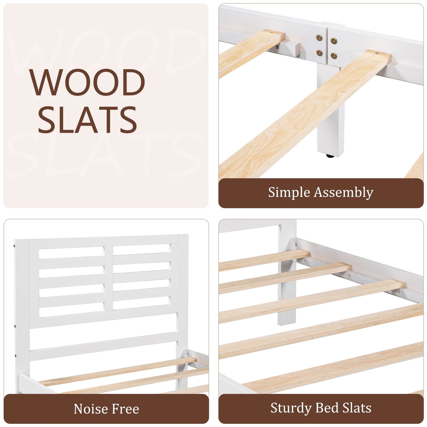 UHOMEPRO Twin Kids Platform Bed Frame with Headboard, Wood Twin Bed Frame Storage Bed for Bedroom, Modern Twin Size Bed Frame with Drawer, Wood Slats Support, No Box Spring Needed, White