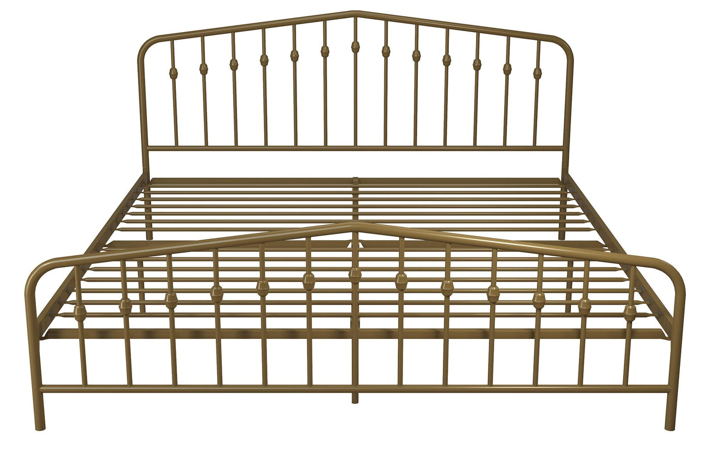 Novogratz Bushwick Metal Bed, King, Gold