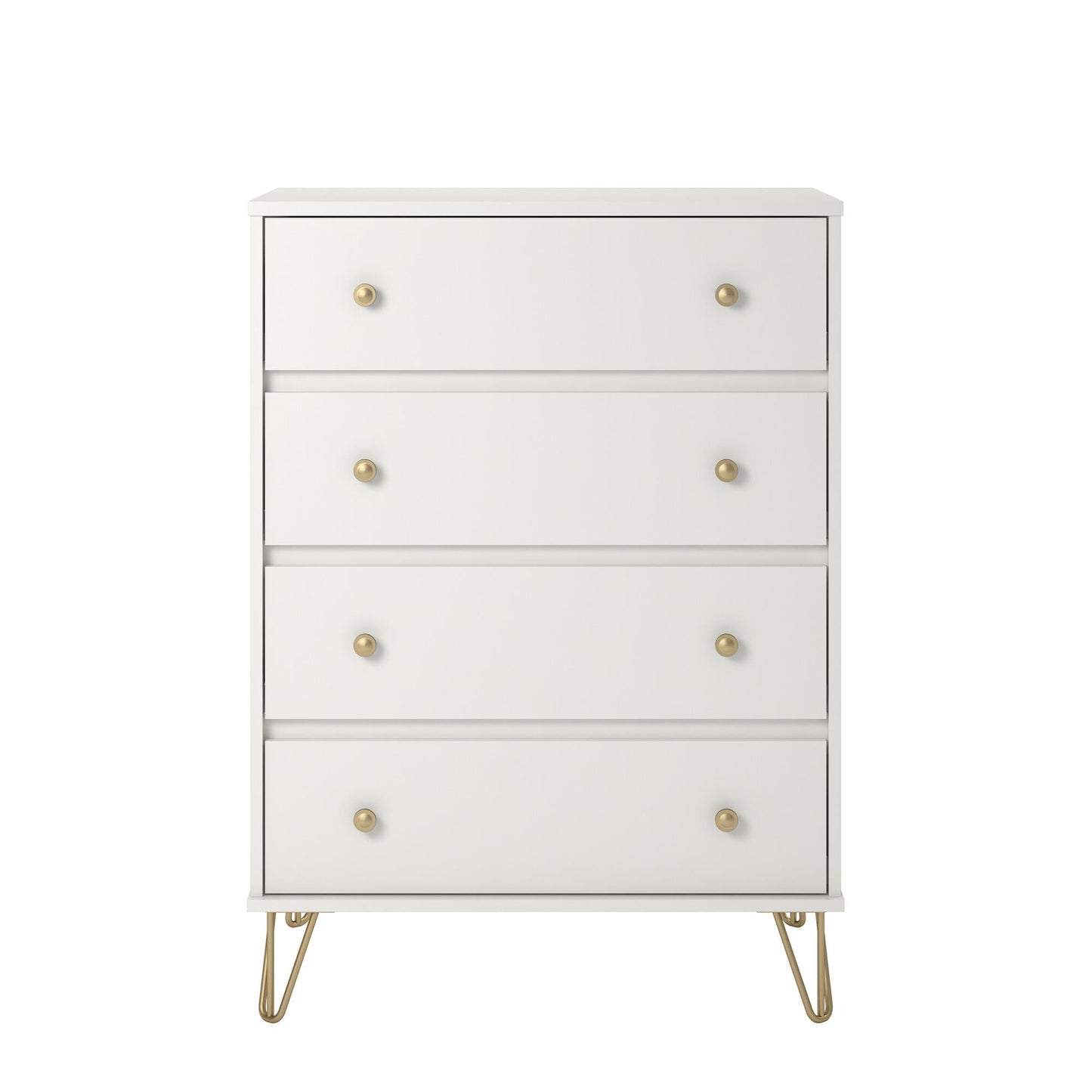 Novogratz Finley 4 Drawer Dresser, White
