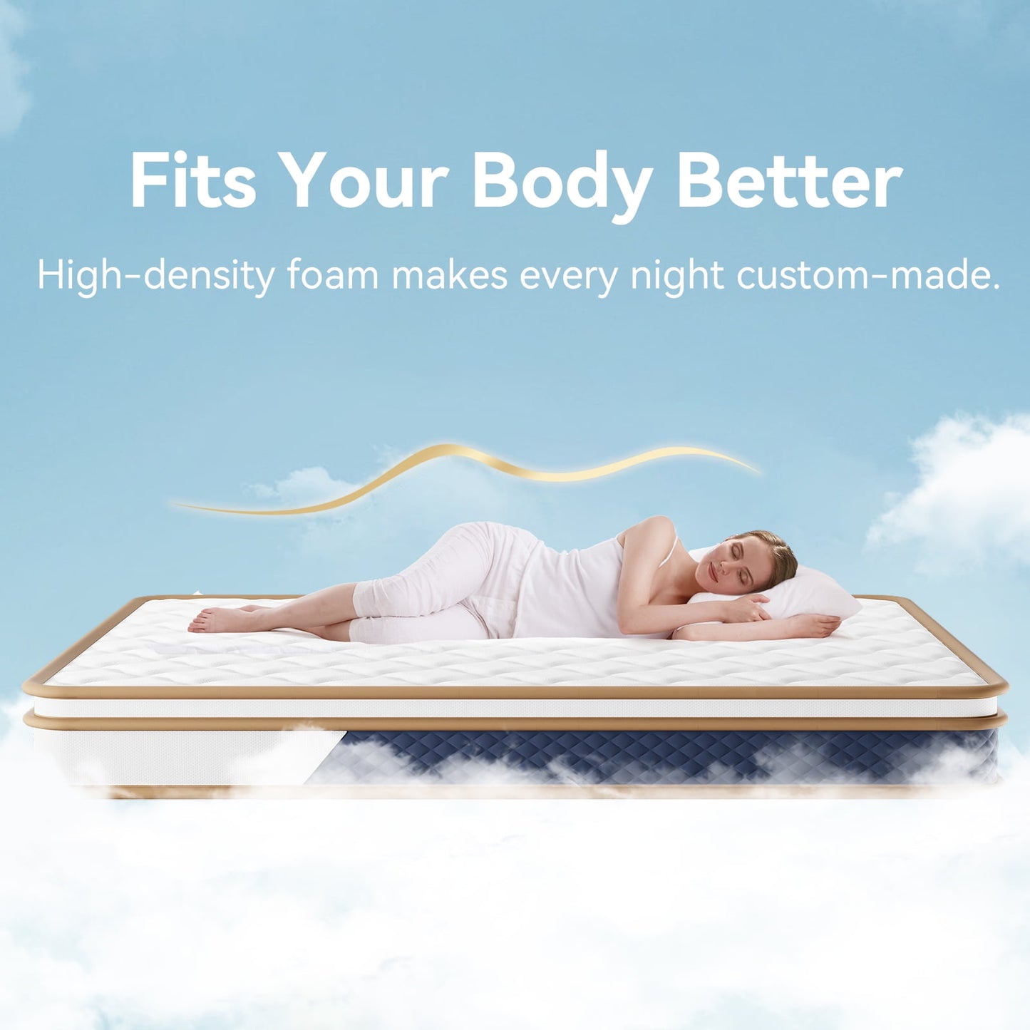 VIPLIVE 10 Inch Queen Mattress - Memory Foam & Hybrid Innerspring, Compressed in Box